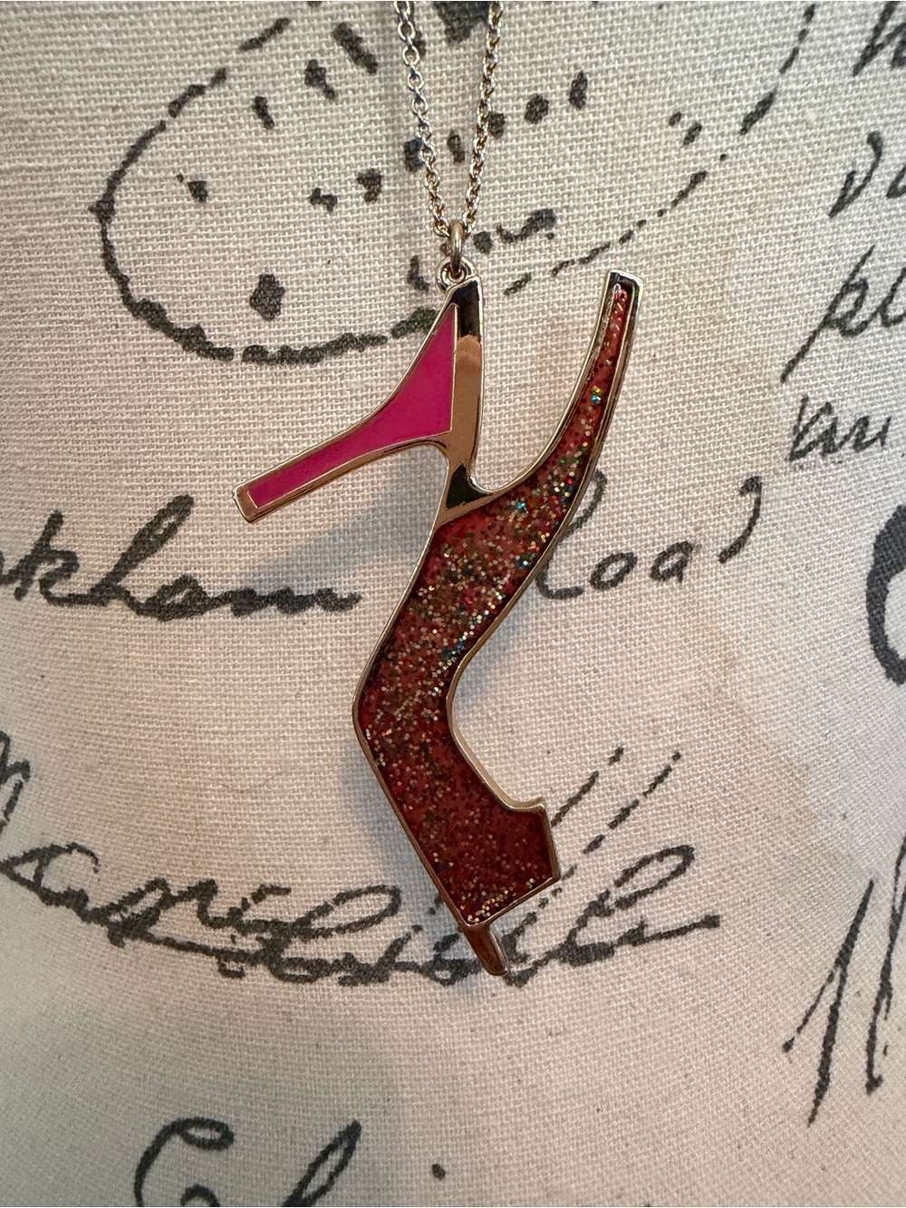 Kate Spade Charm Shoe Pendant with Long Gold Chain Necklace